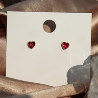 silver plated red heart stud earrings womens luxury temperament wedding party jewelry accessories girlfriend gift