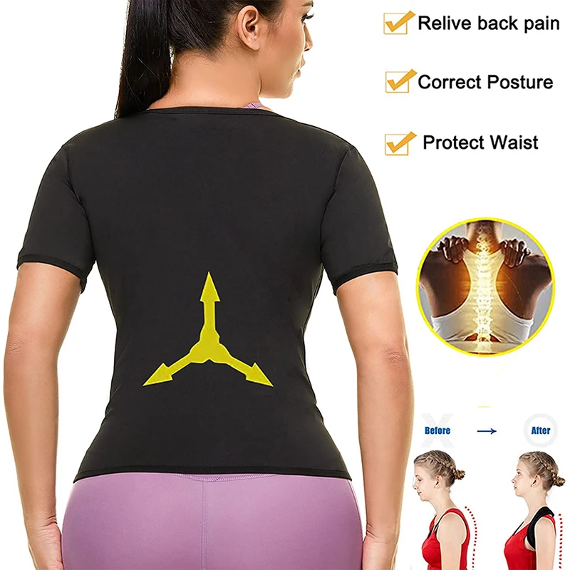 Silver Coated Sweat Sauna Tank Tops Body Shaper Shapewear Gym Workout Waist Trainer Vest Slimming Shirt Zipper Polymer Belt Tees