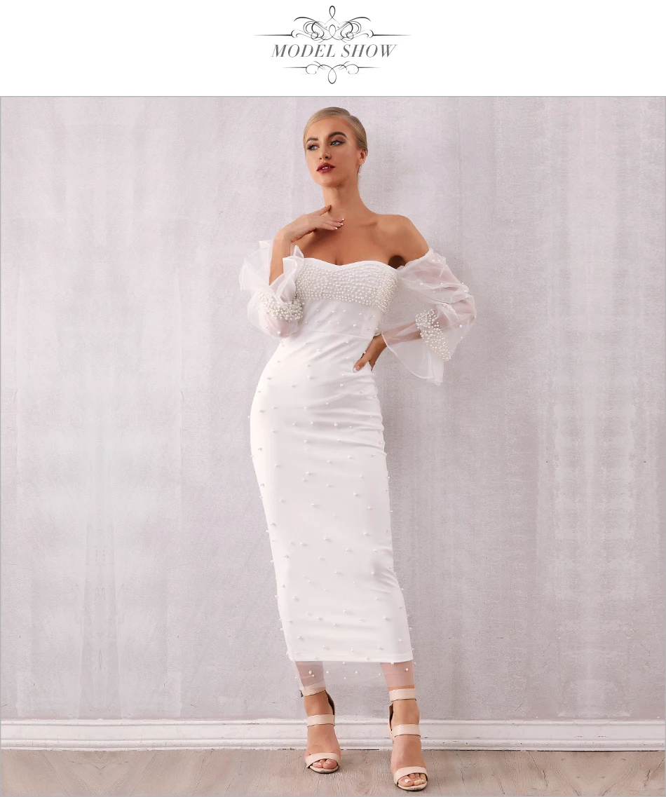 Adyce новое зимнее женское облегающее вечернее платье знаменитостей vestidos сексуальное черное с длинным рукавом с открытыми плечами жемчужные кружевные Клубные платья