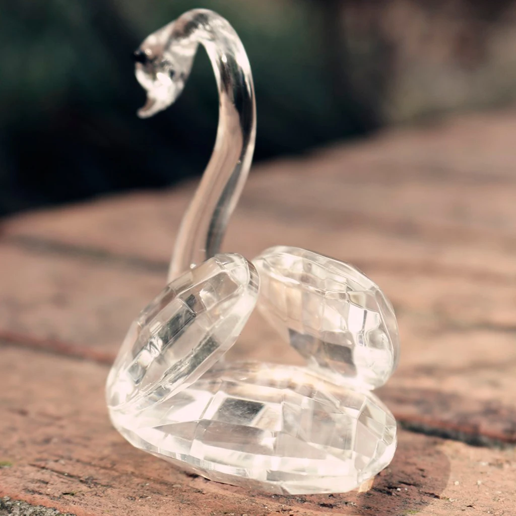 

Романтичный Прозрачный Искусственный кристалл лебедь стразы украшение "Лебедь" в упаковочную коробку Свадебные обручальные кольца вечерн...