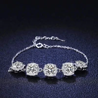 trendy 925 sterling silver 1ct 6 5mm d colot vvs1 moissanite bracelet women jewellery plated white gold diamond charm bracelets