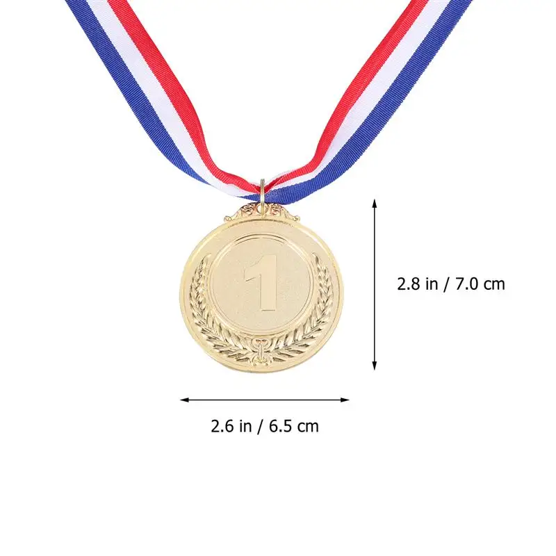 3/2pcs Metal Award Medals with Neck Ribbon Wheats Winner Medal for Sports Games Competition (Golden Silver Bronze) | Дом и сад