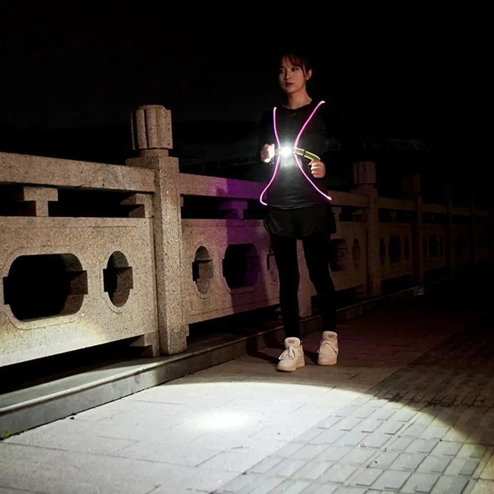 Unisex High Visibility Reflection Vest Cycling Reflective Safety Belt With LED Light Night Running Jogging Vests | Спорт и