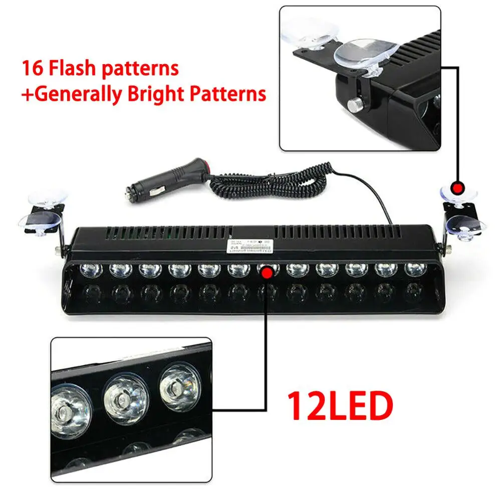 Лобовое стекло автомобиля 12 Светодиодный мерцающий светильник s вспышка для