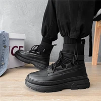 casual mens boots platform martin boots 2021 high quality winter lace up non slip motorcycle boots men high top shoes black