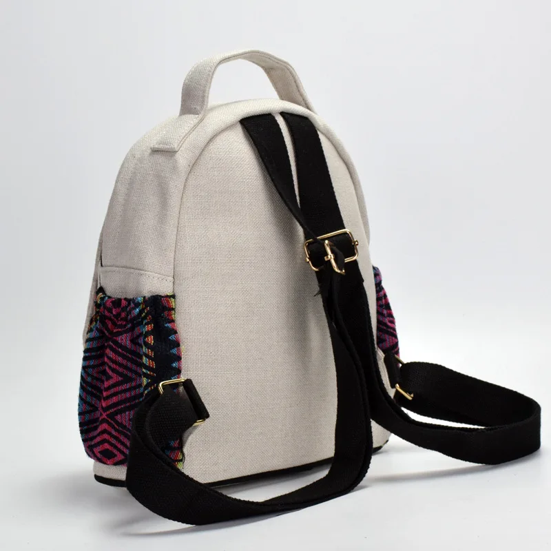 Новый рюкзак женский BaoMinZu ветер хлопковая белая сумка ручной работы аксессуары в