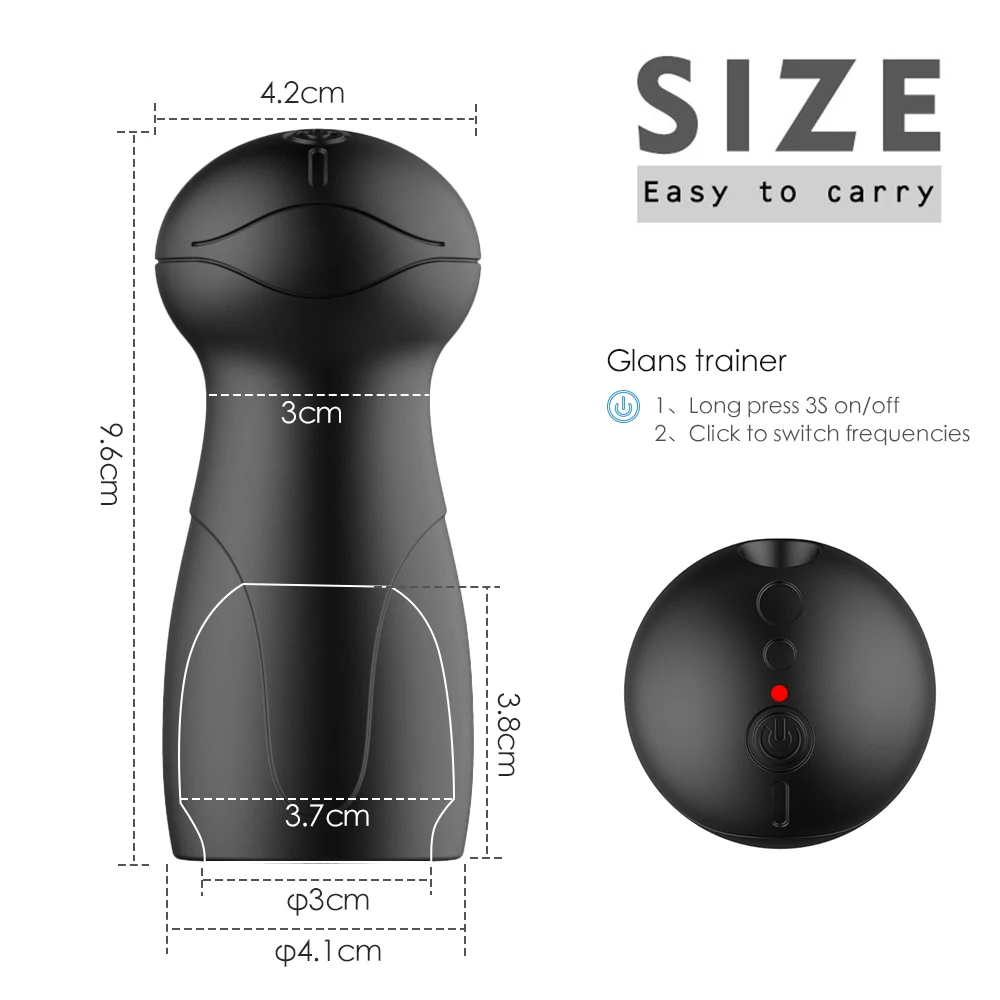 Вибрирующий удлинитель пениса вибратор тренажер для головки глаз тренировочный