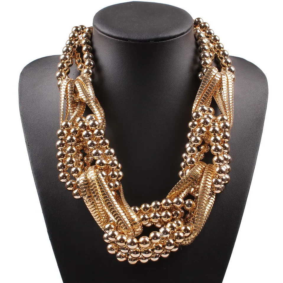 2017 Fashionable New Design Brand Statement Necklace Alloy Chain Bead Chunky Big Pendant For Women Jewelry Wholesale|pendant gift|pendant necklace