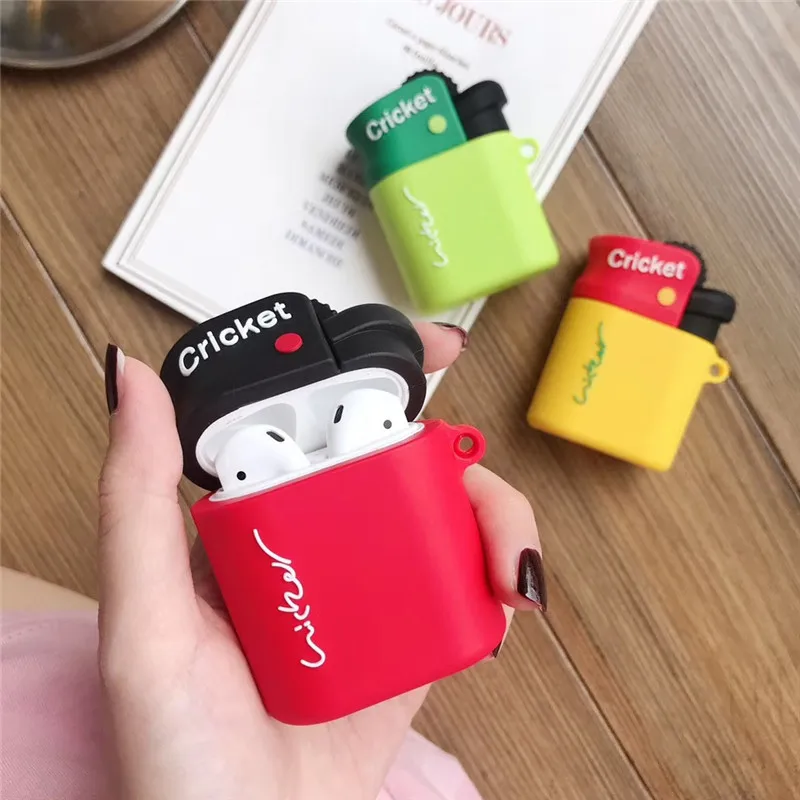 

For Airpods 1/2 Case,Cricket Lighter Case For Airpods Case,Soft Silicone Earphone Headphone Cover For Airpods For Men