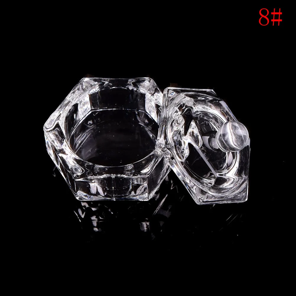 1PC Crystal Glass Dappen Dish Lid Bowl Cup Holder Manicure Equipment Nail Tool For Nail Art Acrylic Powder Liquid - Цвет: 8