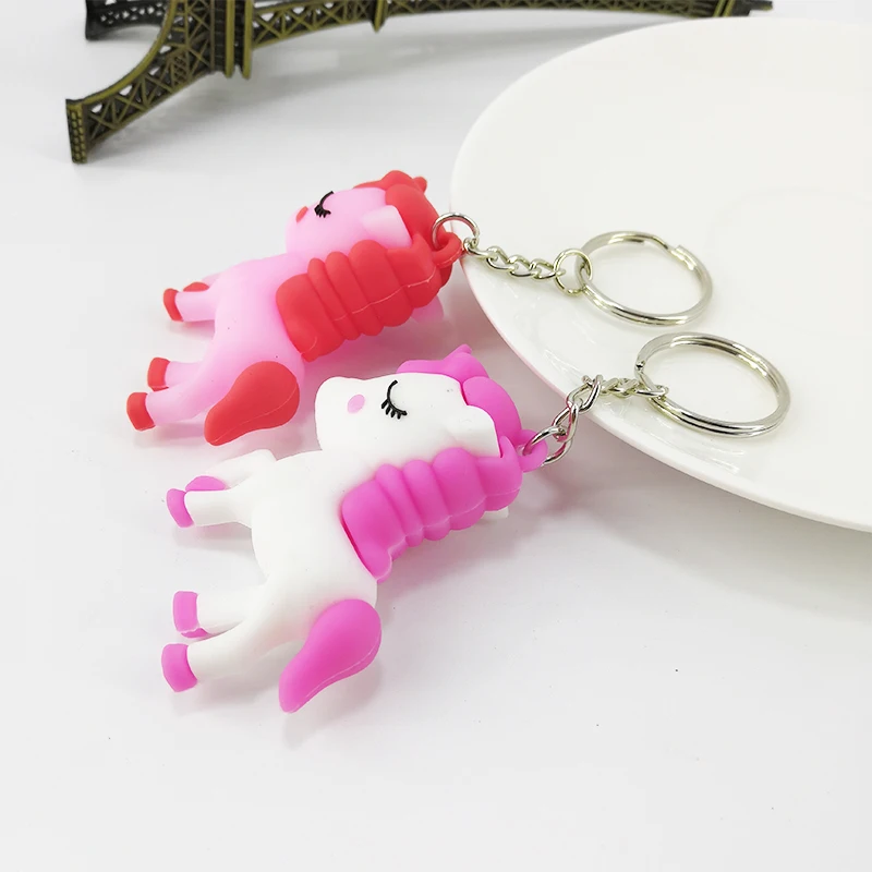 PVC new cartoon unicorn key ring pendant pony styling bag car jewelry accessories | Украшения и аксессуары