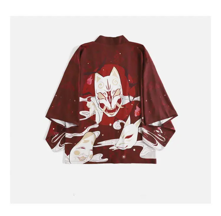Новое традиционное японское кимоно Yukata Женская Повседневная рубашка с принтом аниме Солнцезащитная одежда кимоно мужской уличный кардиган
