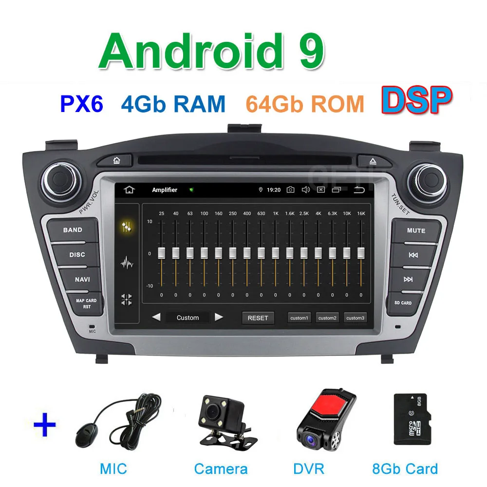 DSP PX6 CAM DVR SD DSP 64G PX6 Android 9 Автомобильный DVD стерео плеер радио gps для hyundai IX35 Tucson 2010-2013 с WiFi BT - Цвет: DSP PX6 CAM DVR SD