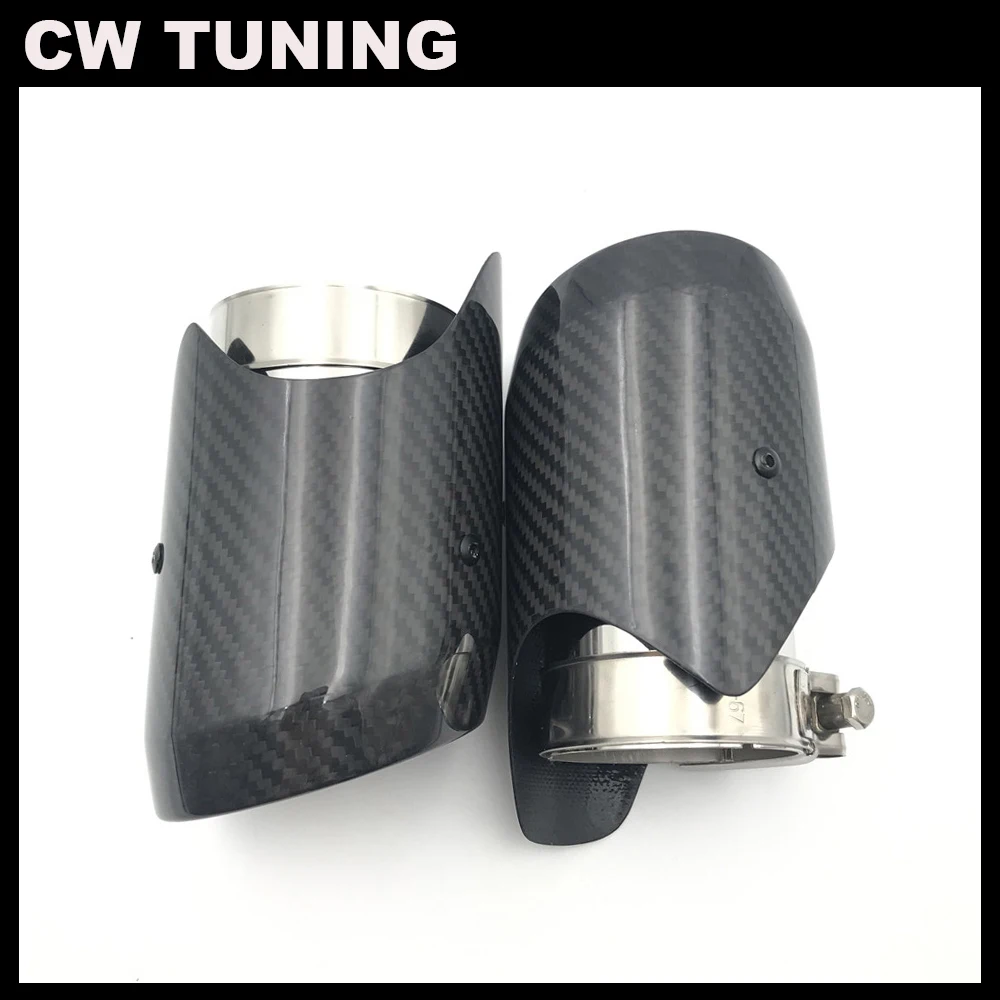 

1 piece High Quality Outlet 89/101/114mm Exhaust pipes Carbon fiber Glossy stainless steel Universal Car tuning muffler tailpipe