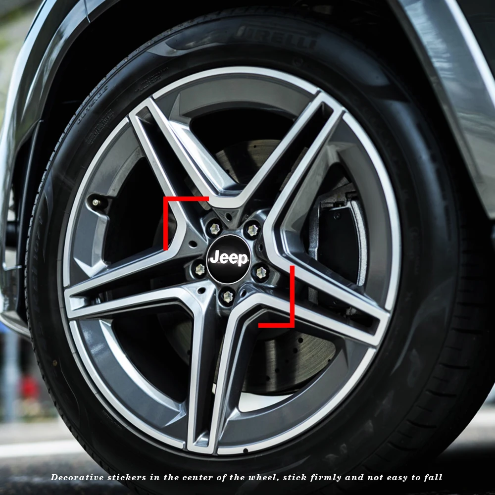 Фото Наклейки из углеродного волокна для Jeep Wk2 Wj Zj Compass Patriot Wrangler Jk, 4 шт., 56 мм №4