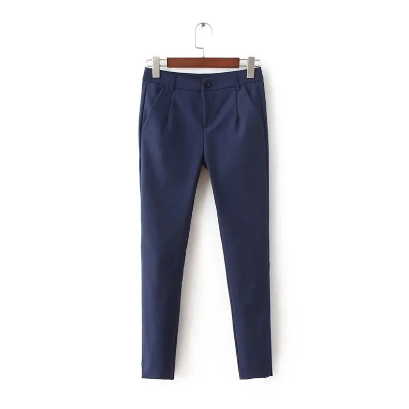 

2020 New Arrival Hot Sale Cotton Solid Casual High Pantalon Femme Pants Show Thin Tall Waist Overalls Elastic Leisure Trousers