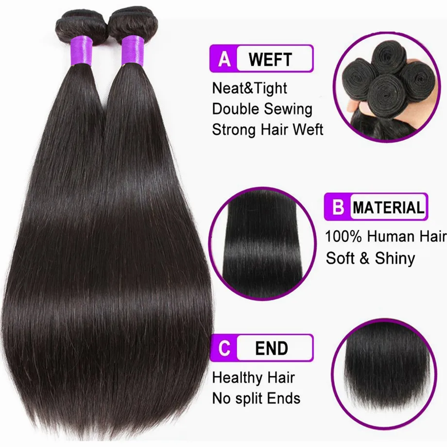 Bling Hair Short 8-26 Inch Brazilian Straight Bundles 100% Remy Human Extensions Double Weft Natural Color Cheap Sale | Шиньоны и
