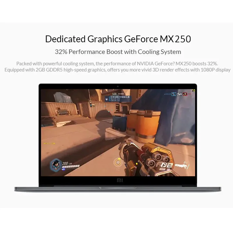 Xiaomi Mi Notebook Pro игровой ноутбук 15 6 дюймов Windows 10 Intel Quad Core I5 8GBRAM 256 ГБ SSD 2G GeForce MX250 карта