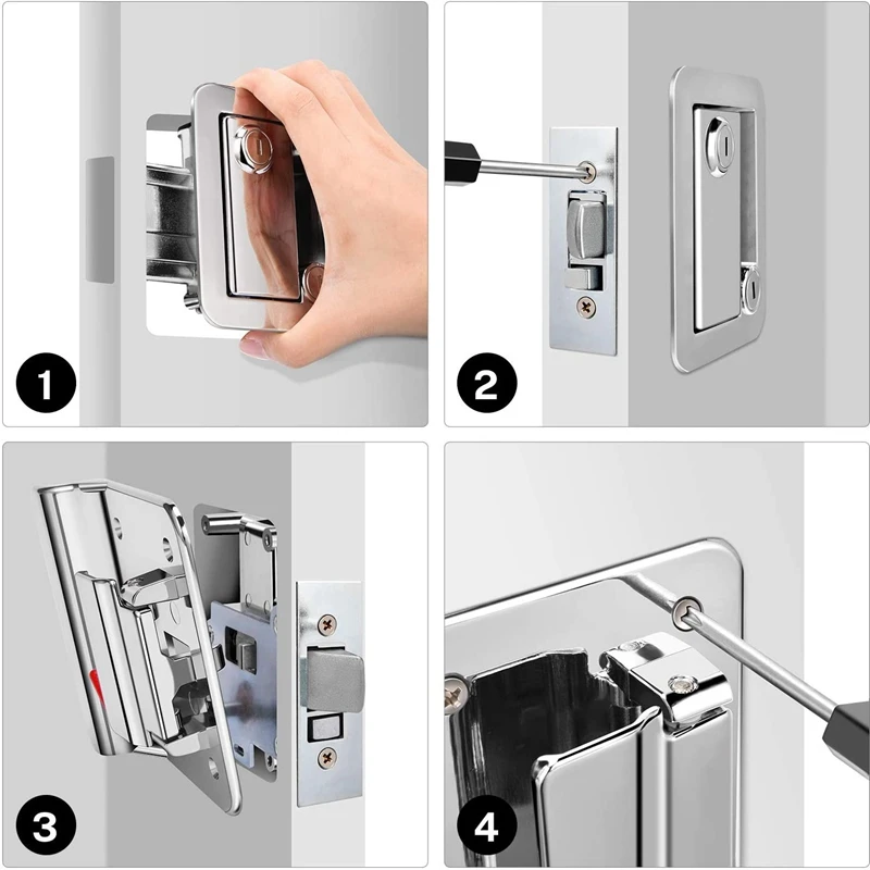 

RV Trailer Door Lock,Camper Cavaran Travel Entry DoorLock Access Inside Outside Handle Knob Latch Paddle Deadbolt