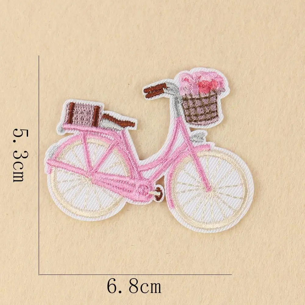 2 шт. розовые нашивки с помощью утюга для велосипеда вышитые путешествий по