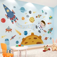 shijuehezi outer space wall stickers diy planets rockets astronaut wall decals for kids rooms baby bedroom home decoration