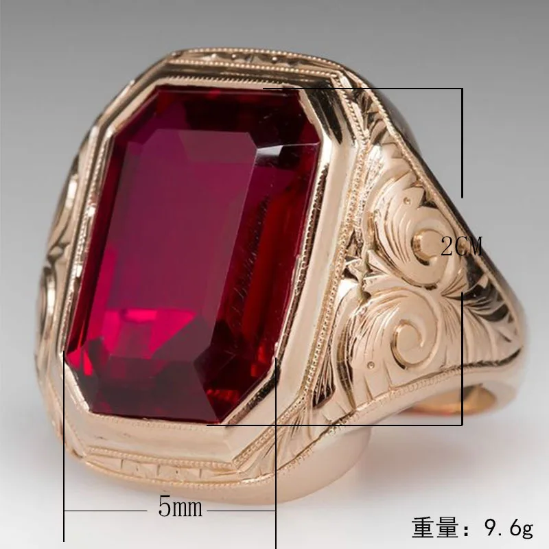 Винтажное мужское ювелирное изделие с красным кристаллом подвеска золотого