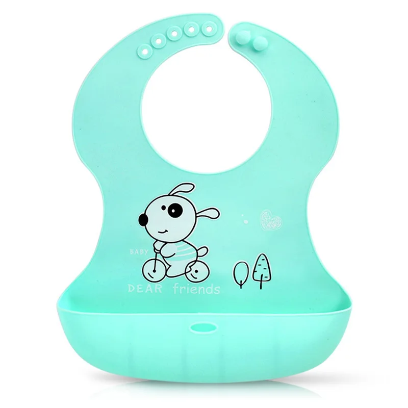 

Baby Bibs Waterproof Silicone Feeding Saliva Towel Newborn Cartoon Aprons Toddle Boys Girls Adjustable Burp Cloth
