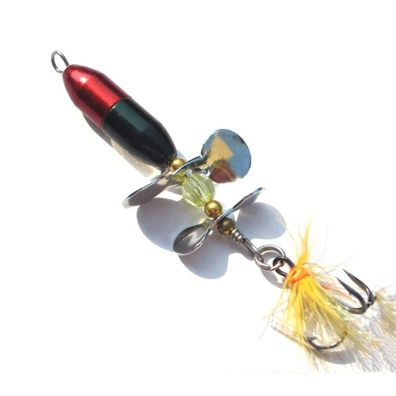 

Long Casting Spinner Bait Fishing Lure Double Tail Propeller Trout Carp Catfish Artificial Ice Fishing Lures 10g