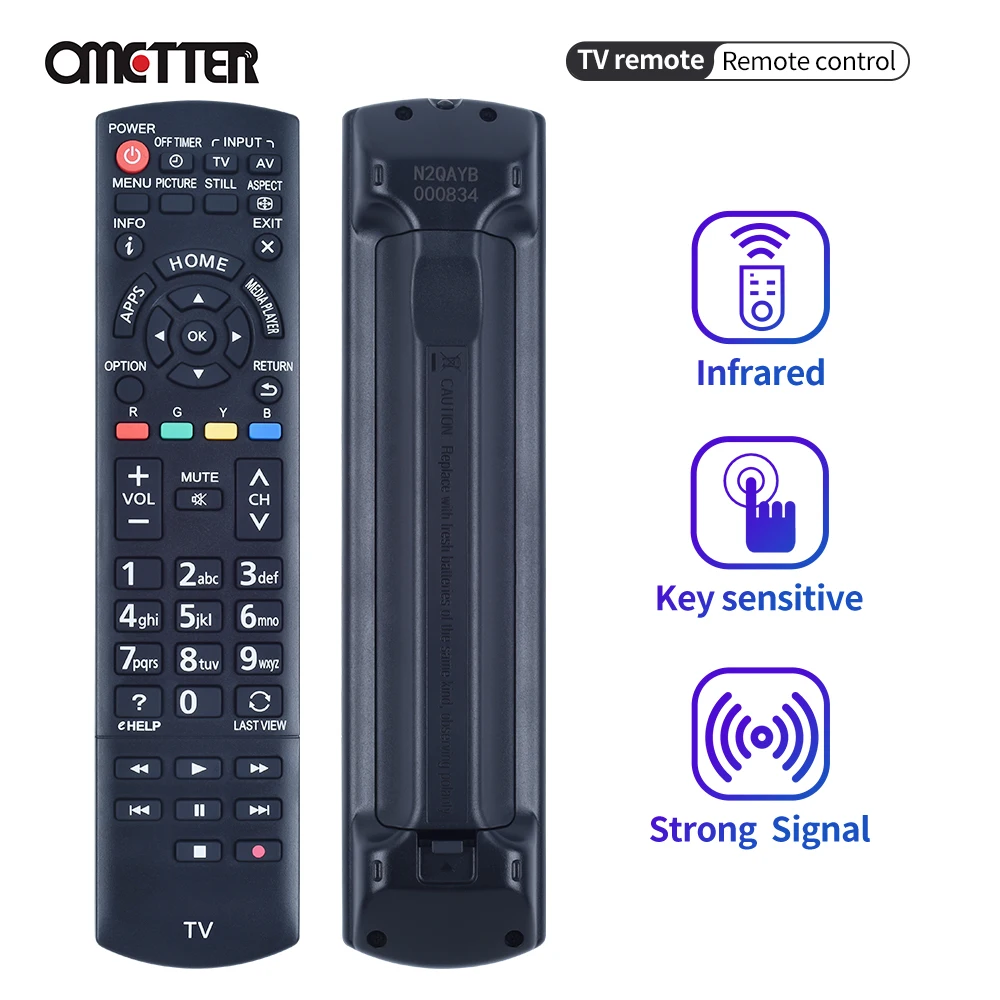  Smart Remote Control for Panasonic TV Remote Control N2QAYB000834 for TH-42AS610G TH-50AS610K TH-32AS610M Fernbedienung