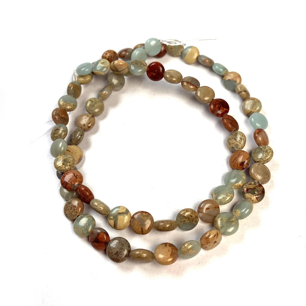 

New Oblate Shoushan Stone Natural Stone Beads for Jewelry Making Necklace Accessories Gifts for Women Size 14mm