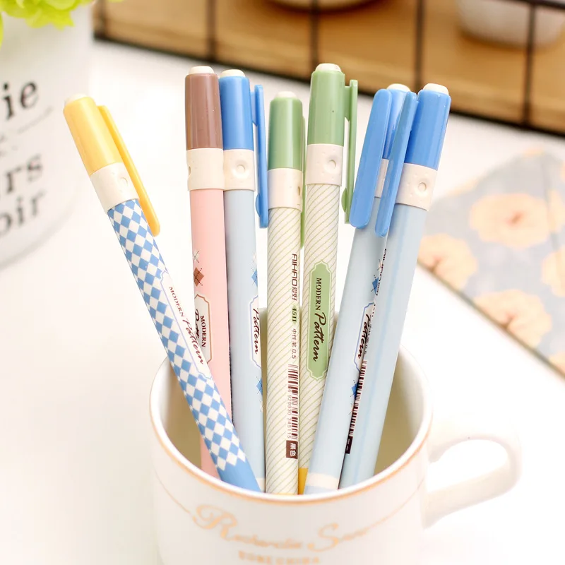 1 шт. упак. простая гелевая ручка в клетку полоску 0 5 мм школьные принадлежности