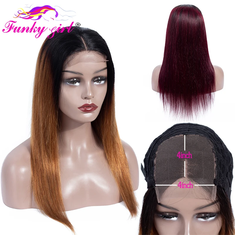 Фанки девушка кружева Закрытие человеческих волос парики предварительно