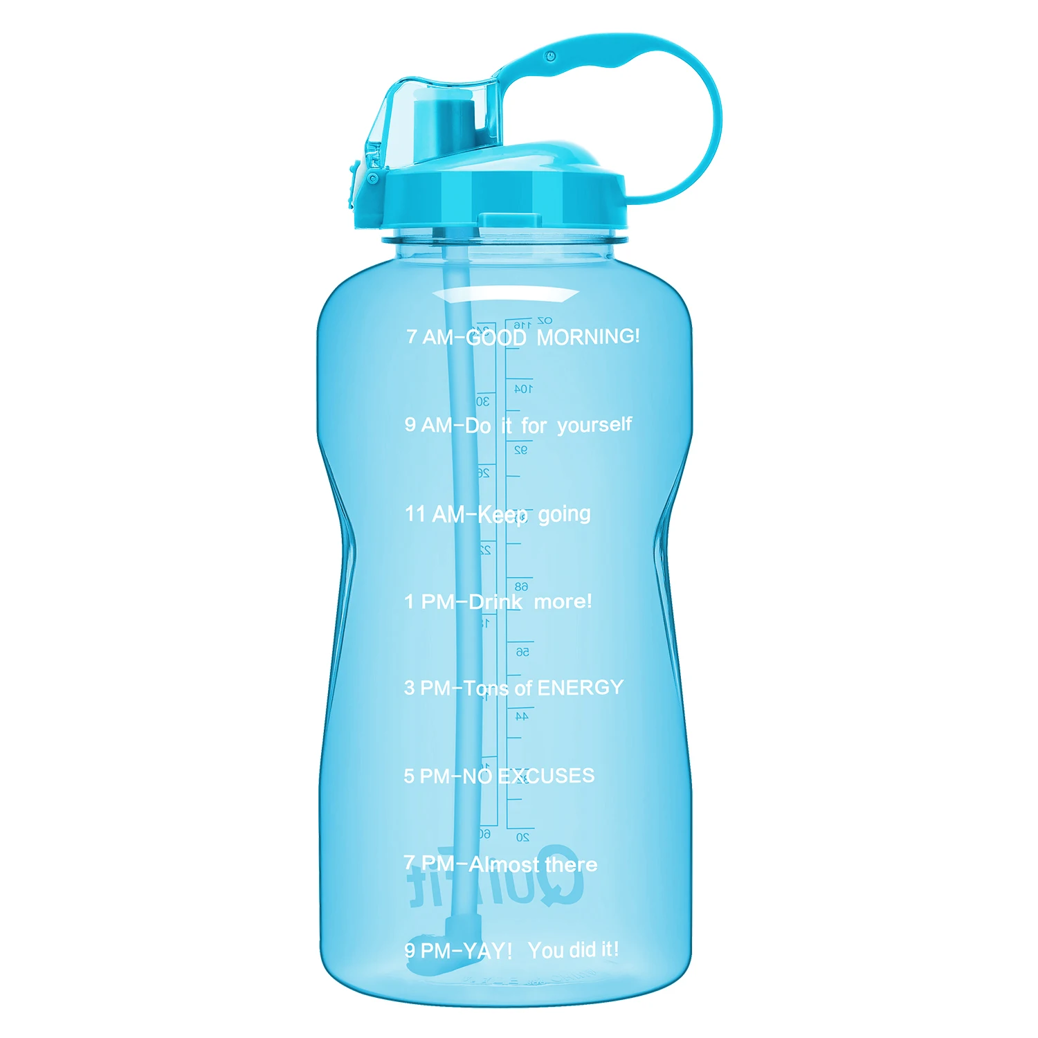 Sky Blue BuildLife Тритан галлон бутылка для воды 128 OZ/64 OZ 3.8L/2L с уникальной шкалой времени/измерения/цели отмечены раз BPA бесплатно Спорт Тренажерный зал - Цвет: Sky Blue
