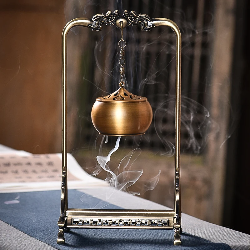 

Pure Copper Gourd Hanging Stove Backflow Incense Burner Vintage Creative Decoration Incense Incense Coil Burner Sandalwoo