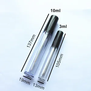 Высокое качество 50 шт.лот 3 мл 10 мл пластиковый пузырек для блеска для губ маленькая губная помада с герметичное внутренний образец контейнер для косметики 