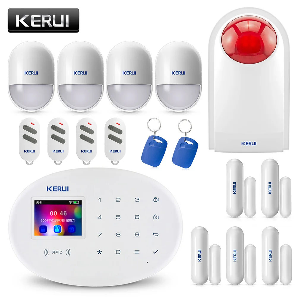

KERUI W20 4G Wi-Fi GSM домашняя система охранной сигнализации Android IOS Tuya приложение RFID карта демонтаж/Arm Беспроводная охранная сигнализация сенсорная...
