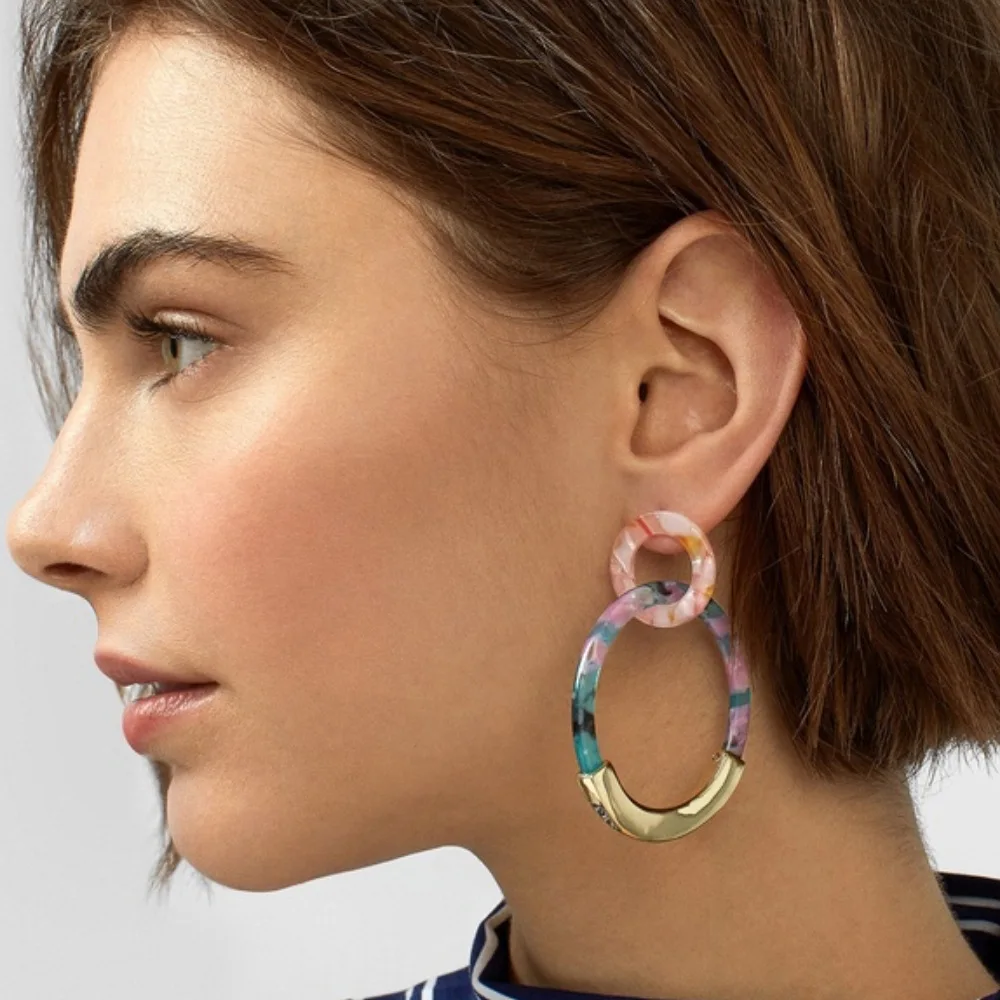 Женские акриловые серьги-подвески в богемном стиле 2020 винтажные металлические