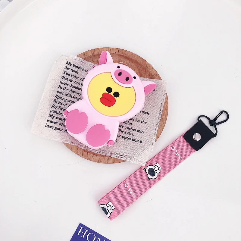 Золотой Милые Мультяшные женские кошельки, маленькая коробка для Airpods, чехол, силиконовый мини кошелек, дамская сумочка для карт, клатч, кошельки, женские кошельки и кошельки - Цвет: Золотой