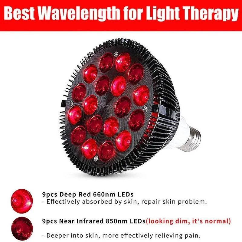 

18 LED Light Infrared Therapy Bulbs Pain Relief Massage Body Shoulder Back Heating Lamp Bulbs Physiotherapy Health Care