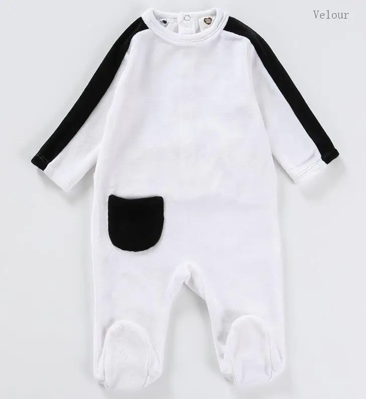 velour white Боди для малышей; пижамы; детская одежда с длинными рукавами; одежда для детей; комбинезоны для новорожденных; Одежда для мальчиков и девочек; Детский комбинезон - Цвет: velour white