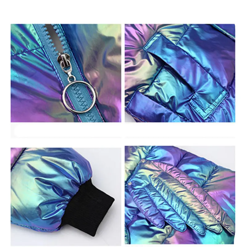 

Fashion Children Cotton Jacket For Girls Warm Parka New Shinny Back Angle Wings Thicken Outerwear Kids Winter Clothes 4-13Yrs