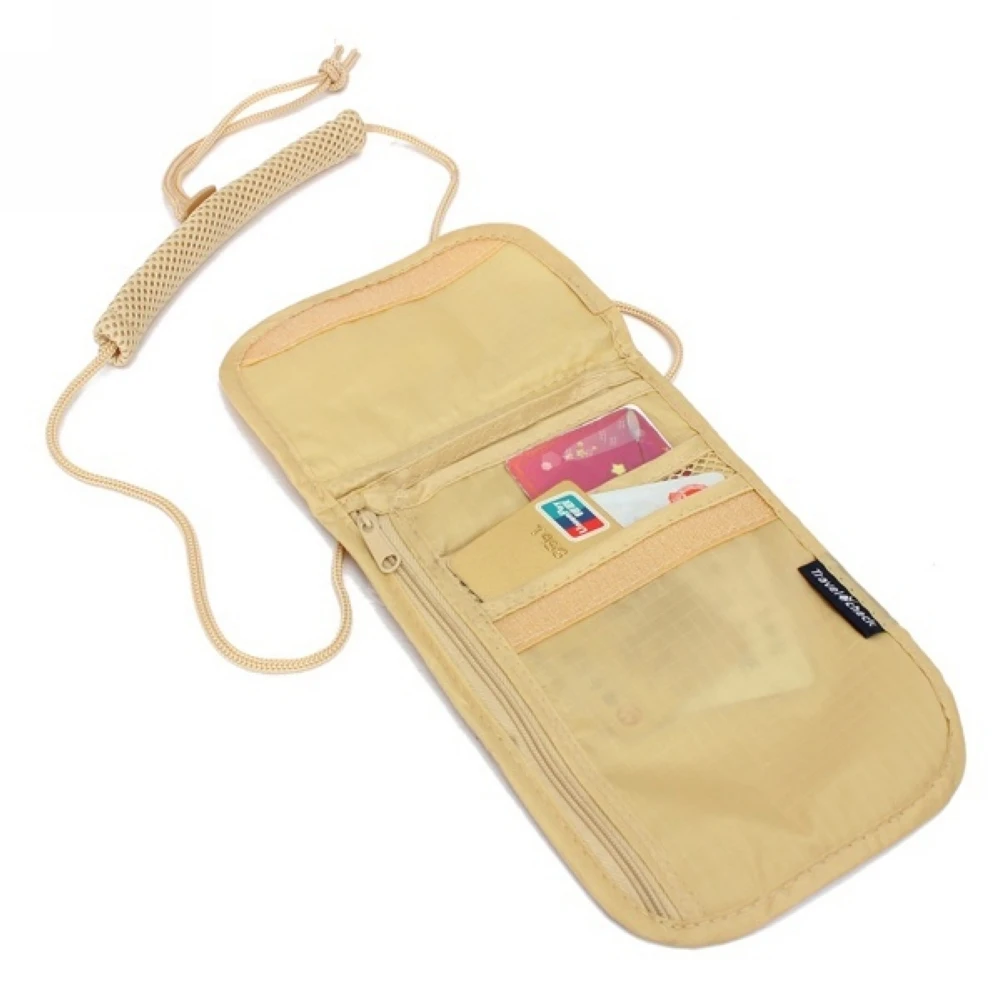 

Security Money Waterproof Nylon Neck Casual Travel Anti-theft Document Card Foldable Passport Pouch