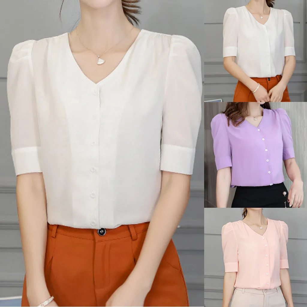 SAGACE женские модные рубашки с глубоким v-образным вырезом и коротким рукавом 2020