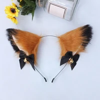 cute cat fox fur ear hair hoops night party club cosplay hairband fur headbands bell clips girls accessories ear band