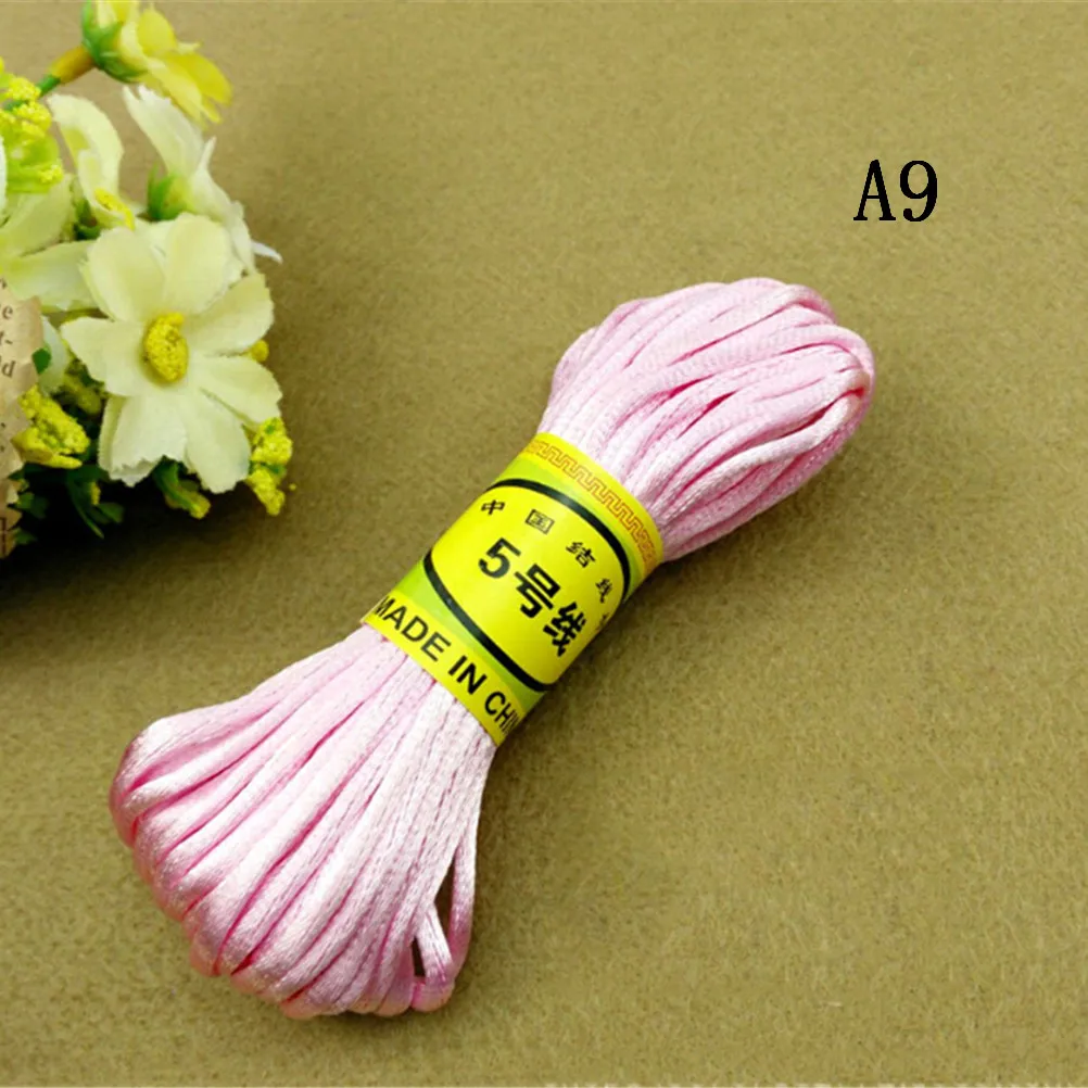 

10m MultiColor Cord Soft Satin Nylon Solid Rope For Jewelry Making Beading Cotton Cord For Baby 2mm DIY Necklace Pendant