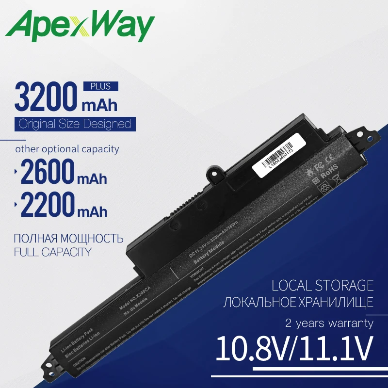 

3 ячейки 11,1 В Аккумулятор для ноутбука ASUS X200CA X200M X200MA X200CA X200LA 11,6 дюйма A31N1302 A31LM2H A31LM9H A3INI302 1566-6868