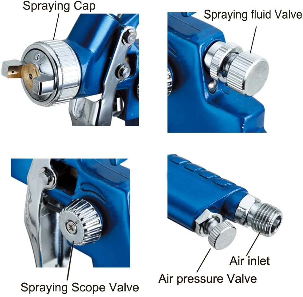 Voylet H2000 Mini Paint Spray Gun Gravity Feed 0.8/1.0 MM Nozzle with Air Regulator Filter |