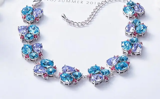 

UXN97 925 Silver Zircon Bracelet Girls Ruby Bracelet Birthday Party Festival Bracelet Gift