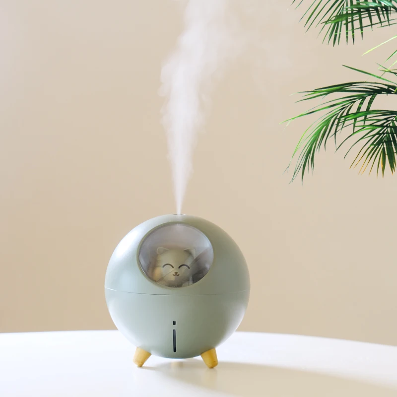 

Humidifier Planet Cat Air Humidifier USB Charging Ultrasonic Aroma Diffuser With Atmosphere Night Light Silent Spray Home Office