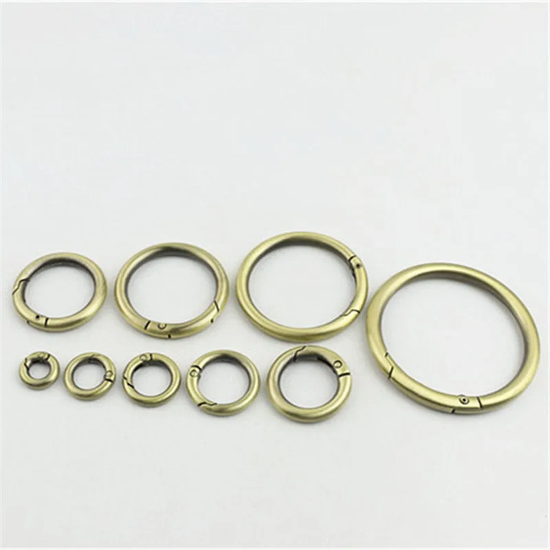 30pcs 10-50mm Metal Spring O Dee Ring Openable Keyring Trigger Snap Clasp Clip Bag Belt Strap Chain Buckles Accessories